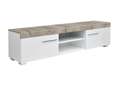 ТВ КОМОДА БАРСЕЛОНА БЕЛА/СИВ ДАБ