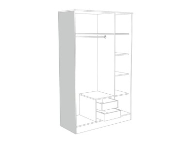 ТРОКРИЛЕН ОРМАР ИВА 3К2ФО СО ОГЛЕДАЛО АРТИСАН/СИВА