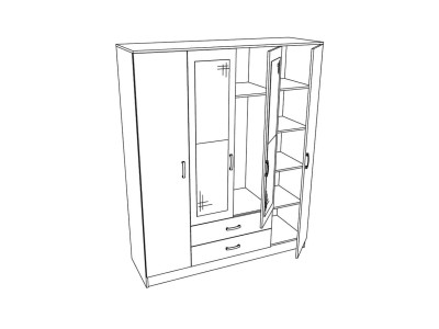 ЧЕТВОРОКРИЛЕН ОРМАР ИВА 4К2ФО СО ОГЛЕДАЛО 163 ДАБ