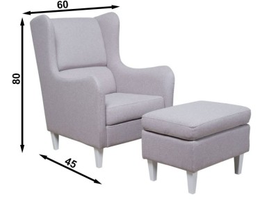 ФОТЕЛЈА СО ТАБУРЕТКА ГРАЦИА БЕЖ