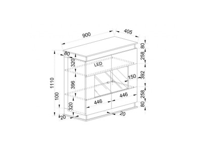 КОМОДА СЕСИЛИЈА НИЗОК ЕЛЕМЕНТ - СИТИ 6268