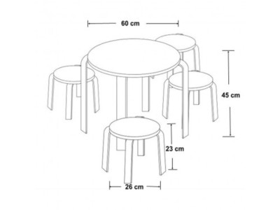ТРПЕЗАРИСКИ СЕТ ДЕНС МАСА + 4 СТОЛА
