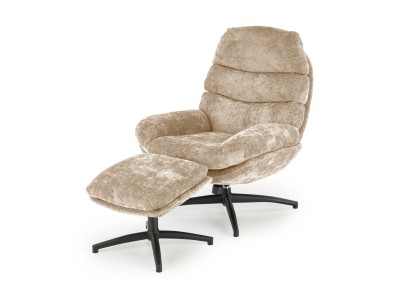 ФОТЕЛЈА ДАРИО СО ТАБУРЕТКА КРЕМ