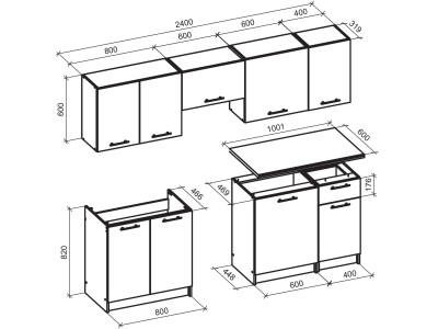 КУЈНА БЛОК ДАРИА 240 АНТРАЦИТ