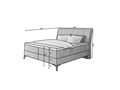 БОКСПРИНГ АДЕРИТО 180 СВЕТЛО СИВА