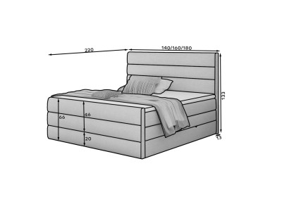 БОКСПРИНГ КАНДЕ 140 БЕЛА