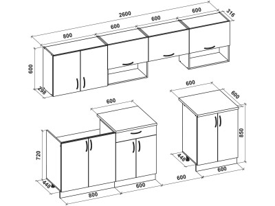 КУЈНА БЛОК ВИОЛА 260 БЕЛА
