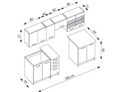 КУЈНА БЛОК АМАНДА 260 ЦИМЕТ - НАВАРА