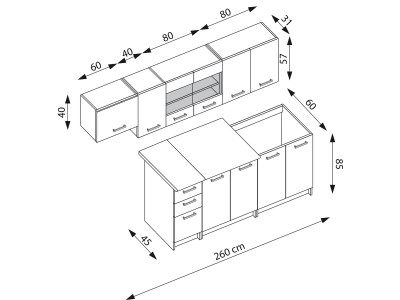 КУЈНА БЛОК ПЕРЛА 260 СОНОМА