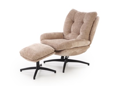 ФОТЕЛЈА ПЕСТО СО ТАБУРЕТКА КРЕМ