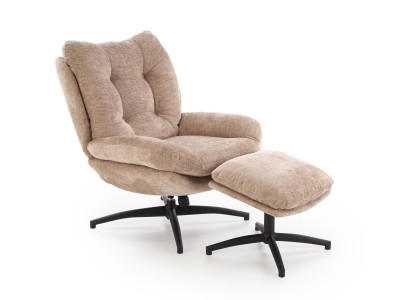 ФОТЕЛЈА ПЕСТО СО ТАБУРЕТКА КРЕМ