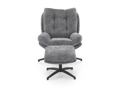 ФОТЕЛЈА ПЕСТО СО ТАБУРЕТКА СИВА