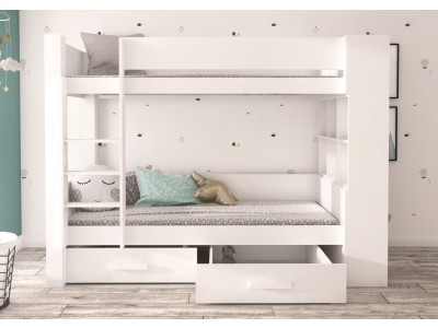 ДЕТСКИ КРЕВЕТ НА СПРАТ ГАРЕТ СО ДУШЕК БЕЛА