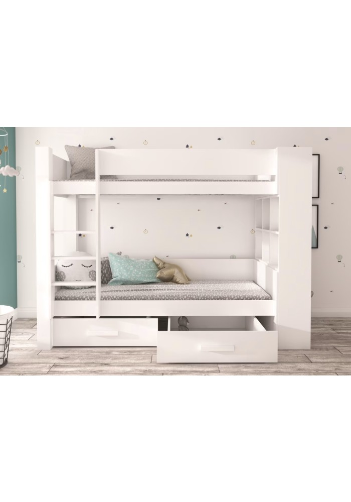 ДЕТСКИ КРЕВЕТ НА СПРАТ ГАРЕТ СО ДУШЕК БЕЛА