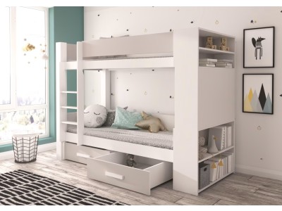 ДЕТСКИ КРЕВЕТ НА СПРАТ ГАРЕТ СО ДУШЕК СИВА