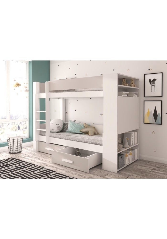 ДЕТСКИ КРЕВЕТ НА СПРАТ ГАРЕТ СО ДУШЕК СИВА