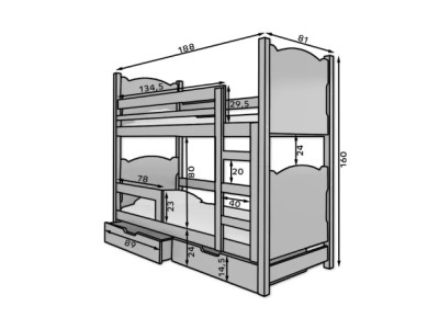ДЕТСКИ КРЕВЕТ НА СПРАТ МАРАБА СО ДУШЕК БЕЛА