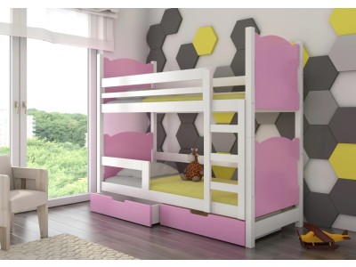 ДЕТСКИ КРЕВЕТ НА СПРАТ МАРАБА СО ДУШЕК РОЗЕВА