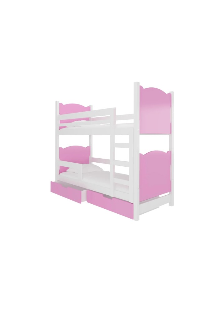 ДЕТСКИ КРЕВЕТ НА СПРАТ МАРАБА СО ДУШЕК РОЗЕВА