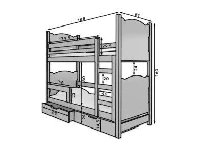 ДЕТСКИ КРЕВЕТ НА СПРАТ МАРАБА СО ДУШЕК РОЗЕВА