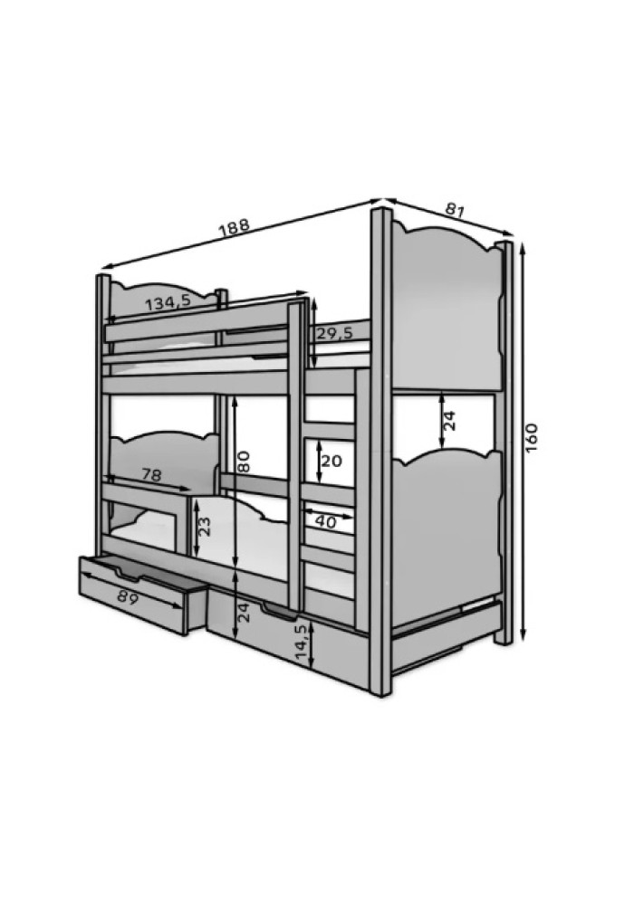 ДЕТСКИ КРЕВЕТ НА СПРАТ МАРАБА СО ДУШЕК РОЗЕВА
