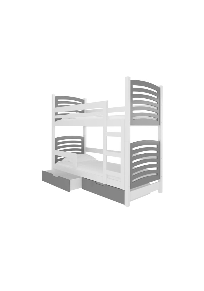 ДЕТСКИ КРЕВЕТ НА СПРАТ ОСУНА СО ДУШЕК БЕЛА-СИВА