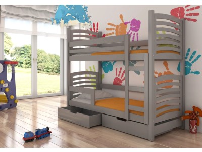 ДЕТСКИ КРЕВЕТ НА СПРАТ ОСУНА СО ДУШЕК СИВА