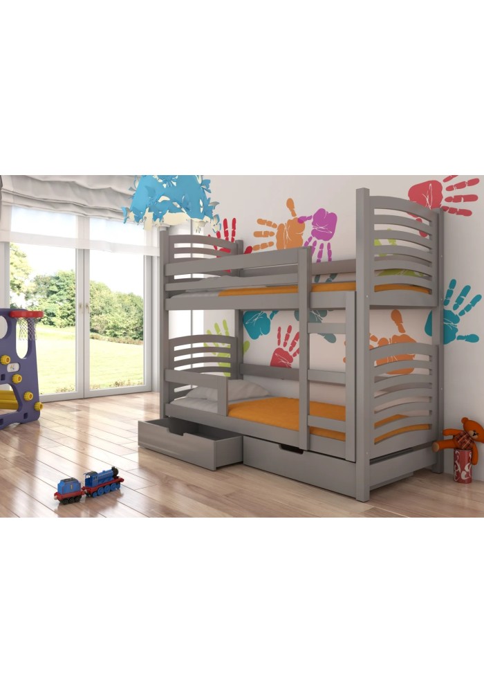 ДЕТСКИ КРЕВЕТ НА СПРАТ ОСУНА СО ДУШЕК СИВА