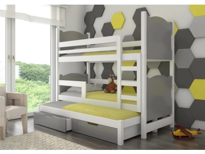 ДЕТСКИ КРЕВЕТ НА СПРАТ ЛЕТИЦИЈА СО ДУШЕК СИВА