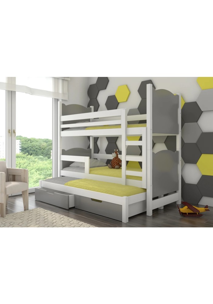 ДЕТСКИ КРЕВЕТ НА СПРАТ ЛЕТИЦИЈА СО ДУШЕК СИВА