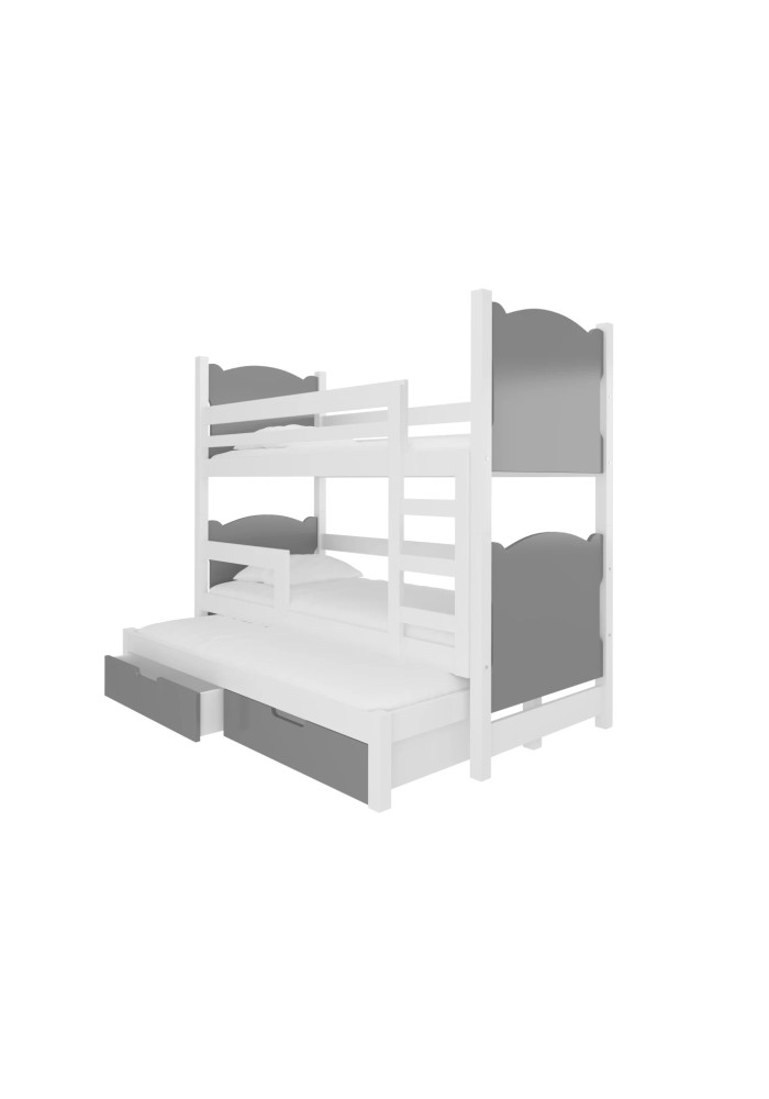 ДЕТСКИ КРЕВЕТ НА СПРАТ ЛЕТИЦИЈА СО ДУШЕК СИВА