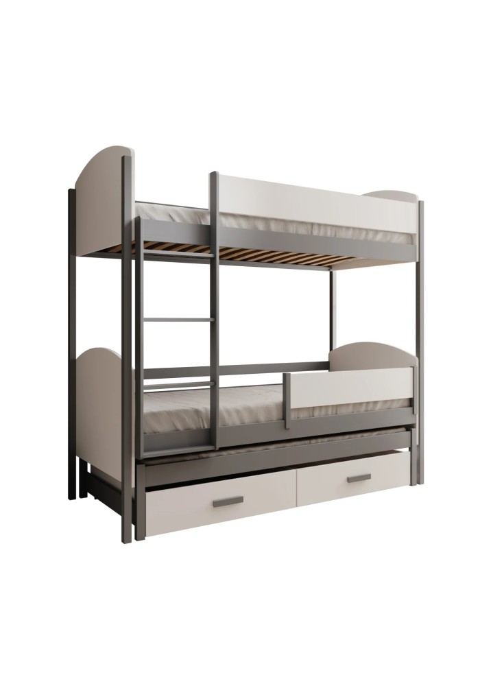 ДЕТСКИ КРЕВЕТ НА СПРАТ ЛЕИА СО ДУШЕК СИВА