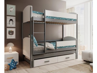 ДЕТСКИ КРЕВЕТ НА СПРАТ ЛЕИА СО ДУШЕК СИВА