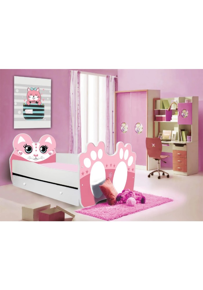 ДЕТСКИ КРЕВЕТ МЕЧЕ РОЗЕВА СО ДУШЕК